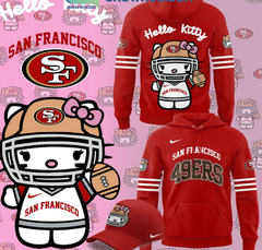San Francisco 49ers 50th Anniversary Of Hello Kitty Red Version Hoodie