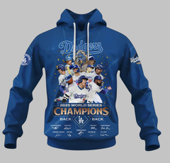 LA Dodgers 2025 World Series Champions Back 2 Back Hoodie
