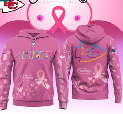 Kansas City Chiefs x Breast Cancer Awareness 2025 Fall Fighting Cancer Hoodie