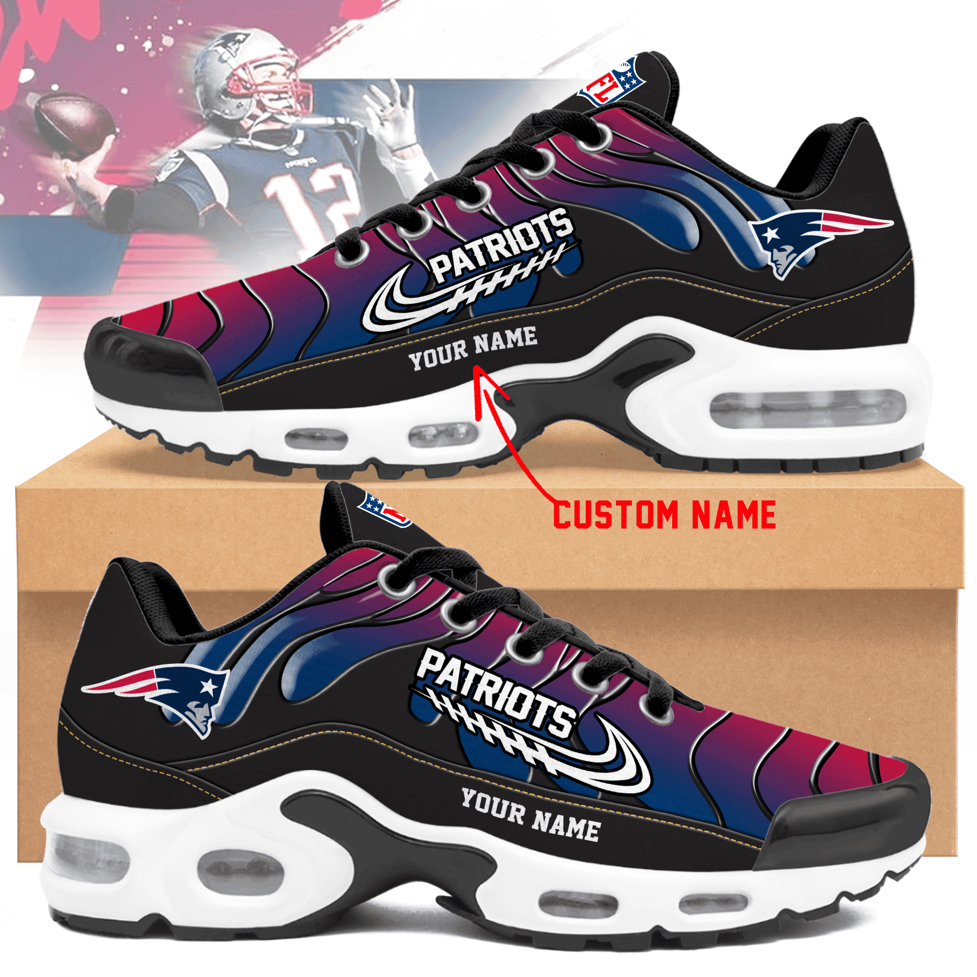 New England Patriots | Personalized Air Max Shoes Limited Edition TD