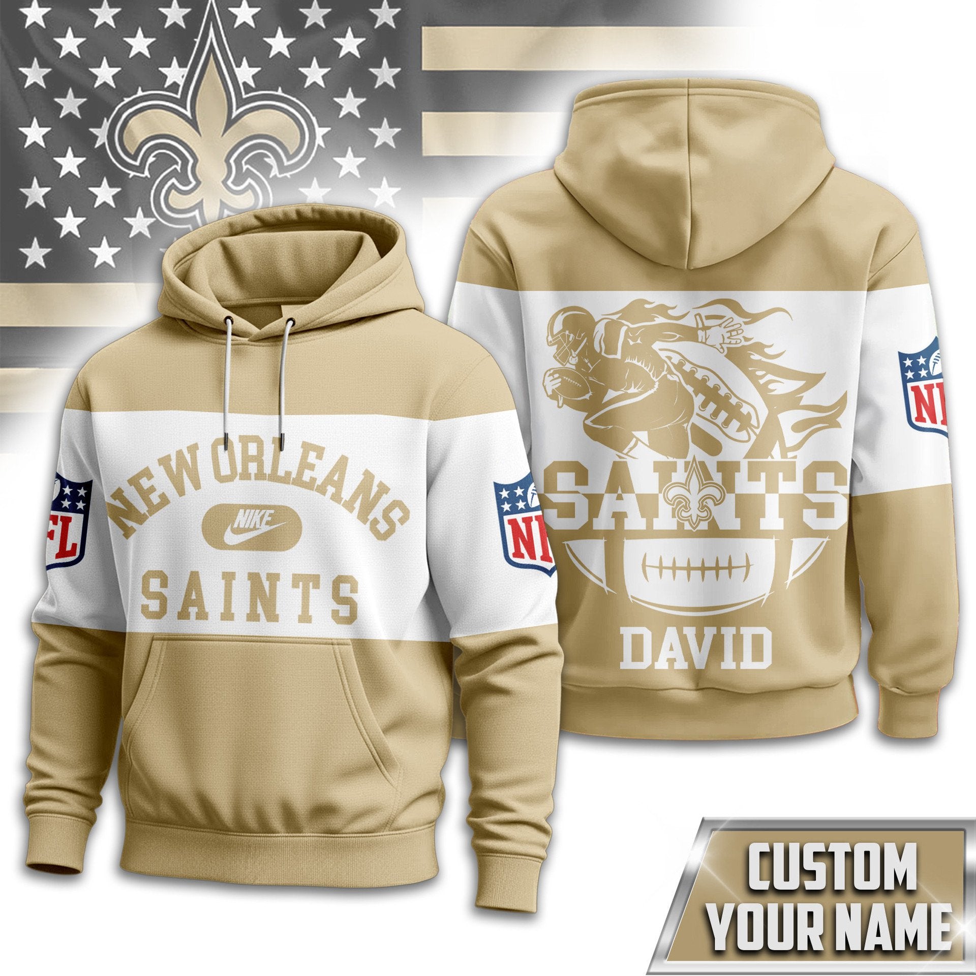 New Orleans Saints | Premium NFL Touchdown Spirit Personalized Hoodie TD