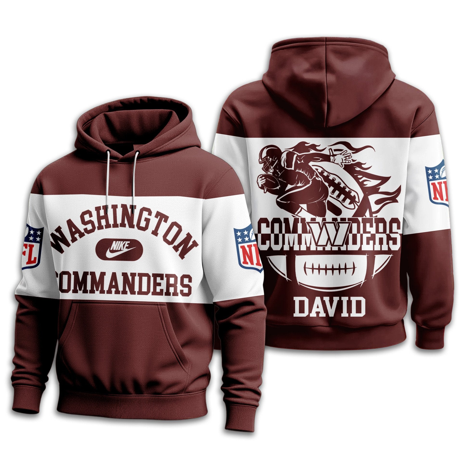 Washington Commanders | Premium NFL Touchdown Spirit Personalized Hoodie TD