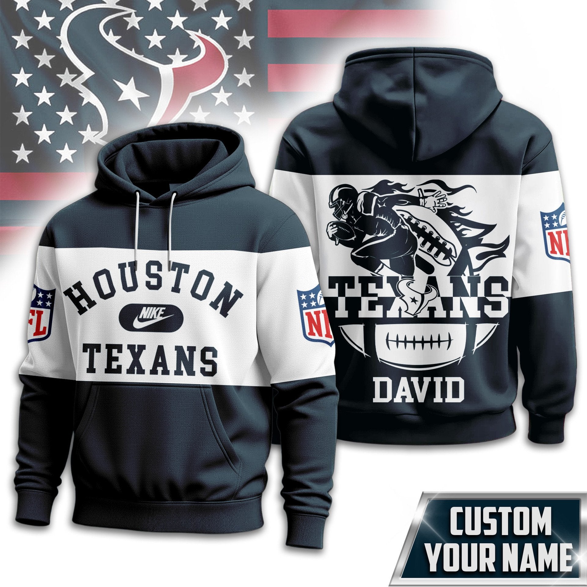 Houston Texans | Premium NFL Touchdown Spirit Personalized Hoodie TD