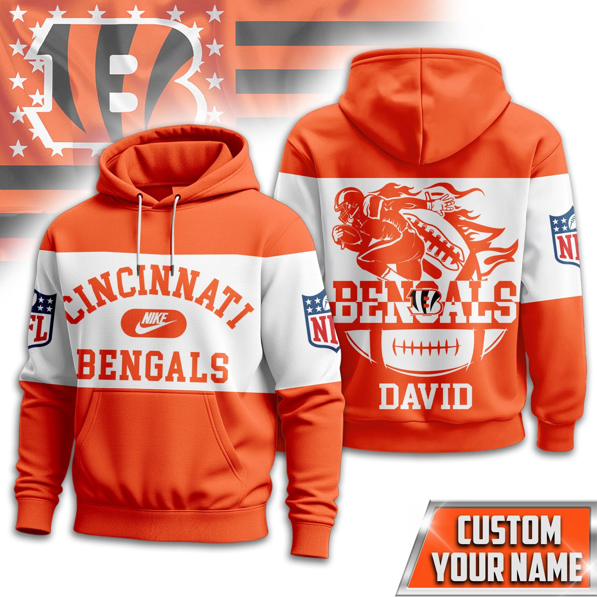 Cincinnati Bengals | Premium NFL Touchdown Spirit Personalized Hoodie TD