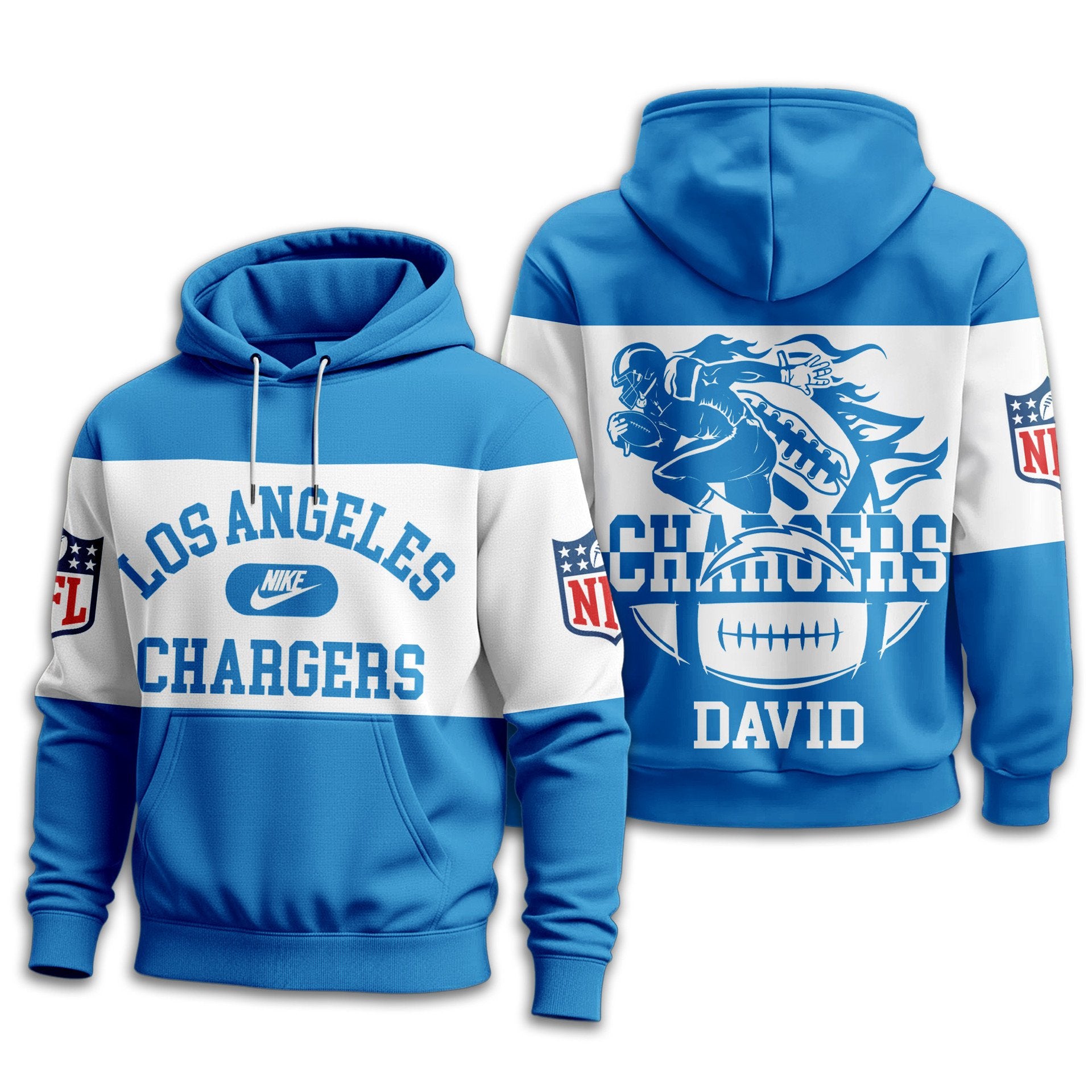 Los Angeles Chargers | Premium NFL Touchdown Spirit Personalized Hoodie TD