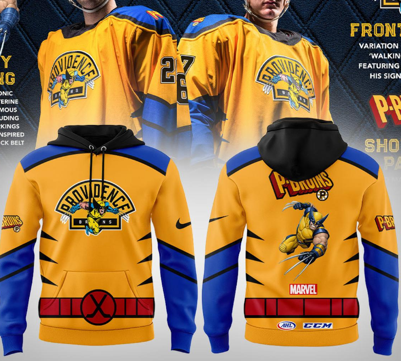 Providence Bruins Marvel Wolverine Uniform 2025 Hoodie