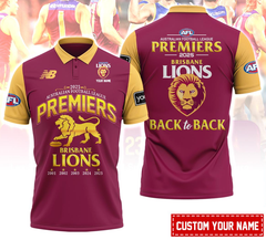 Brisbane Lions Back 2 Back Premiers 2025 Polo Shirt