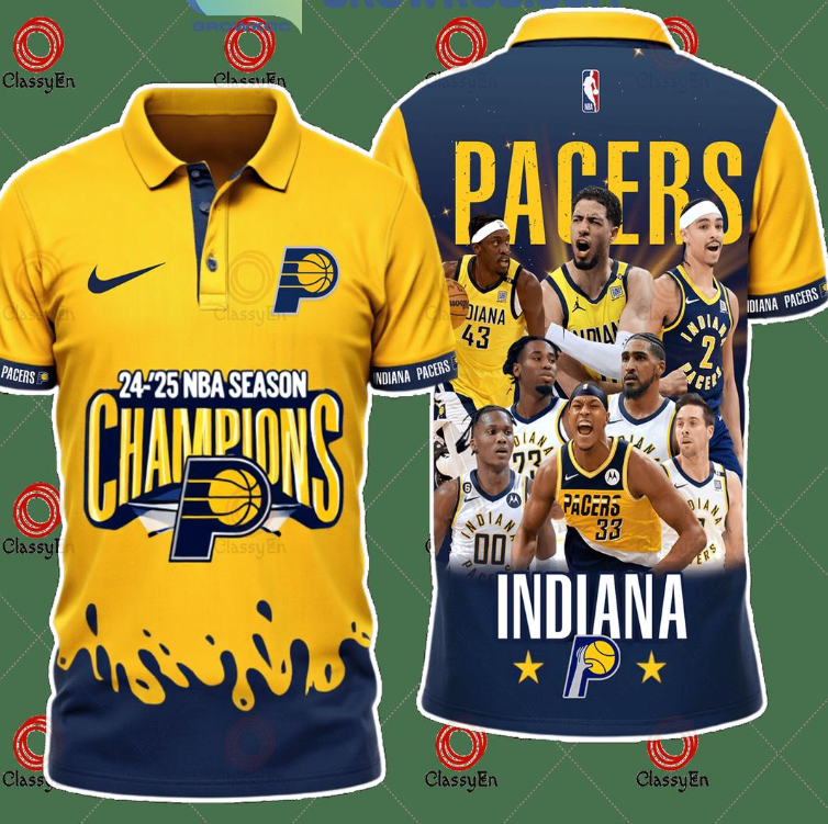 Indiana Pacers 2024 2025 NBA Season Champions Polo Shirt